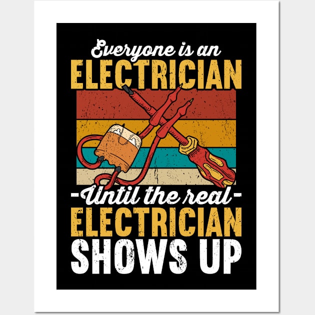 Electrician Funny Electricians Electricity Lineman Wall Art by medd.art